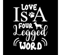 L'amour est un mot à quatre pattes, citation de chien, typographie de lettrage avec des silhouettes de chien Stickers muraux 49.4x65.9cm Plusieurs tailles disponibles Blanc
