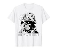 l'amour est Un Soldat du Champ de Bataille Blackwork T-Shirt Graphique avec Valeur, Homme, Blanc, M
