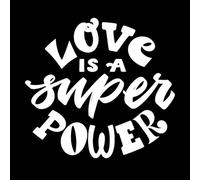 l'amour est un super pouvoir citation d'amour manuscrite Stickers muraux en PVC 54.6x58.2cm Ne se décolle pas Blanc