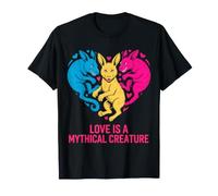 l'amour est Une créature Mythique, Motif de cœur coloré T-Shirt
