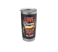 L'amour fleurit partout où l'on trouve des boissons protéinées Gobelet isotherme en acier inoxydable double paroi