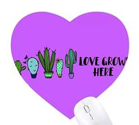 l'amour grandit ici cactus Jeux de tapis de souris en forme de coeur