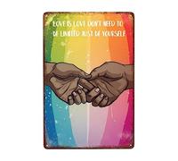 L'Amour Lgbt, C'Est L'Amour Qui Te Tient La Main Métallique Panneau Rétro Plaque Étain Signe Drôle Affiche Étain Pour Café Club Salon