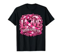 l'amour n'abandonne jamais Le Ruban Rose de Sensibilisation T-Shirt Graphique avec Valeur