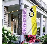 L'Amour Ne Connaît Pas De Genre Non Binaire Drapeau De Décoration Durable Drapeaux De Vacances Coupe-Vent Et Étancheune Jardin Signe Décoration Pour Pelouse Balcon Extérieure S