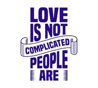 l'amour n'est pas compliqué, les gens sont de l'art typographique Stickers muraux 64x82.7cm Amovible sans laisser de colle Bleu foncé