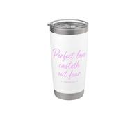 L'amour parfait chasse la peur 1 Jean 4:18 Prière en vers de la Bible Gobelet isotherme en acier inoxydable double paroi