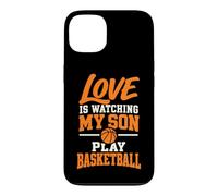 l'amour Regarde Mon Fils Jouer au Basket Papa Maman Coque pour iPhone 13