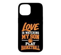 l'amour Regarde Mon Fils Jouer au Basket Papa Maman Coque pour iPhone 15