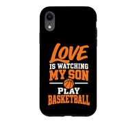 l'amour Regarde Mon Fils Jouer au Basket Papa Maman Coque pour iPhone XR
