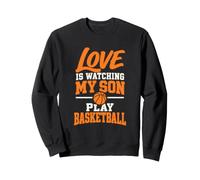 l'amour Regarde Mon Fils Jouer au Basket Papa Maman Sweatshirt