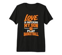 l'amour Regarde Mon Fils Jouer au Basket Papa Maman T-Shirt Haut de Gamme