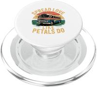 L'amour se répand comme les pétales d'un bus Oldtimer rétro PopSockets PopGrip pour MagSafe