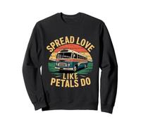 L'amour se répand comme les pétales d'un bus Oldtimer rétro Sweatshirt