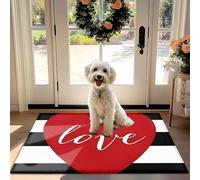 l'amour sur Le Thème de la Non-Slip Absorbant Paillasson de Porte d'entrée, Couloir et Cuisine - Conception de Coeur avec Amour Parole