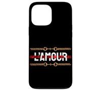 l'amour with Printed Golden Style Chains Valentin's Day Love Coque pour iPhone 13 Pro Max