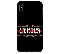 l'amour with Printed Golden Style Chains Valentin's Day Love Coque pour iPhone XS Max