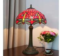 Lamp 12 inch Stained Glass Table Lamp Bedside Reading Desk Light Flower Night Lamp Antique Art Craft Gifts Lover Kid Living Room Bedroom Study,Dragonfly