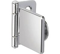 LAMP Charnière de porte en verre carrée à l'intérieur en bois - verre, charnière pour portes en verre/acrylique, acier chromé