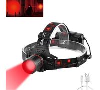 Lamp Frontale Rouge, 1000 Lumens Lampe Frontale Rechargeable Avec Lumière Rouge Zoomable Torche Frontale Rouge Pour La Chasse, L'astronomie, La Vision Nocturne Et La Camping(Lumière Rouge)