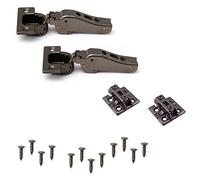 LAMP® / Japan Lot de 2 charnières de meuble robustes pour portes extra lourdes jusqu'à 25 kg Avec plaques de montage semi-encastrées Charnière résistante de LAMP® / Japan (couleur : nickel noir, sans