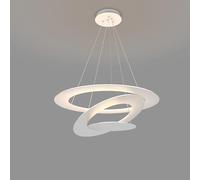 Lamp Modern White Simple Chandelier Lighting Wrought Iron Led Dimmable Light Dining Table Ceiling Lights Fixtures 56W Lighting Fixtures Hanging Lights/Trichromatic Light