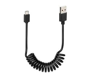 Lampa 38700 Câble Spirale USB > Micro USB - 100 cm - Noir