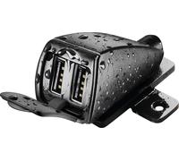 Lampa 38827 USB-Fix Trek 2, Double Chargeur USB résistant à l'eau, Fixation par vis ou Double Face - Ultra Fast Charge - 5400 mA - 12/24 V