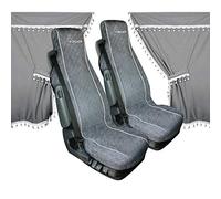Rideaux et Housses en Microfibre Gris pour Camion - HTC EQUIPEMENT - Universel et Lavable - 11 Pièces
