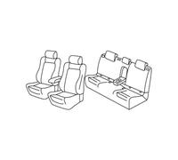 Lampa Housses de siège supérieures - Gris/Noir - Compatible avec Volkswagen Golf VII 5p (11/12 >12/19) Highline Line R