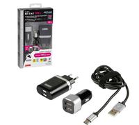 LAMPA Kit de chargeur mobile 3 en 1 de type C 12/24 V + 230 V avec charge rapide