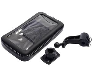 LAMPA Smart Scooter Case, Universal Smartphone Holder for Scooter | Diamètre tube Ø 9-14 mm, fixation rétroviseur ou pare-brise, câble de sécurité, écran tactile