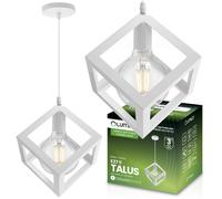 Lampa Wisząca Sufitowa Geometryczna Kwadrat Zwis LED E27 TALUS Biała LUMILED