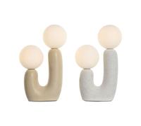 Home ESPRIT Lampe de table blanc beige céramique verre 220 V 20 x 11 x 31 cm (2 unités)