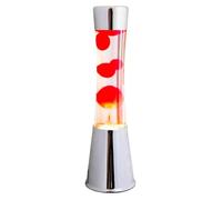 Lampe à lave - FISURA - Rouge - Base en chrome - 39,5 cm - Ampoule incluse
