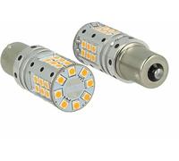 Lampada Led 1156 BA15S P21W Canbus 12V 25W Reale Arancione Per Frecce No Errore 32 Smd 3030