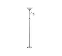 Lampadaire HOMCOM lampe de salon sur pied avec 2 têtes douille E27 et E14, base en métal dim. Ø28 x 179,5H cm