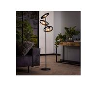 Lampadaire 3 lampes rondes en métal gris foncé avec ampoules - AMP