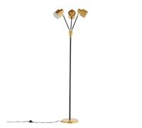 Lampadaire 3 Spots en Métal "Vifta" 178cm Noir & Or