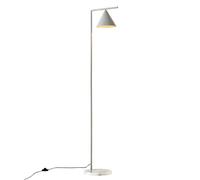 Lampadaire à Abat-Jour Conique E27 Lampe sur Pied en Métal et Marbre Hauteur 160 cm Blanc