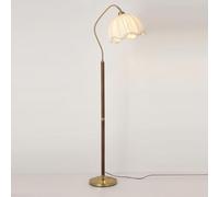 Lampadaire à arc moderne du milieu du siècle, 61 pouces, lampadaires en bois vintage avec abat-jour en tissu réglable, lampe sur pied en métal, lampe de lecture à poteau haut pour chambre à coucher,