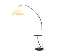 Lampadaire à arc moderne industriel avec base en marbre et étagères - Lampe de lecture élégante pour salon, chambre à coucher, bureau - Lampe sur pied élégante avec table