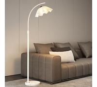 Lampadaire à arc noir en forme de fleur réglable en hauteur, 3 températures de couleur, lampe d'angle sur pied, décoration artistique, lampe nordique haute pour salon, chambre à coucher, bureau