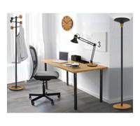 Lampadaire à LED BALY BAMBOO, dimmable, noir-bambou