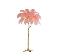 Lampadaire à plumes roses - Éclairage d'ambiance élégant pour salon et chambre à coucher - Décoration de bureau et de chevet personnalisée (source de lumière non incluse)