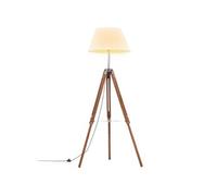 Lampadaire À Trépied Marron Miel Et Blanc Bois De Teck 141 Cm Vidaxl Vidaxl Blanc