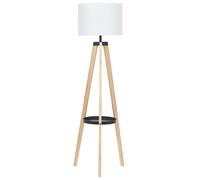 Lampadaire à Trépied Moderne Scandinave Bois Clair Abat Jour Blanc Bluff [EEK: A]