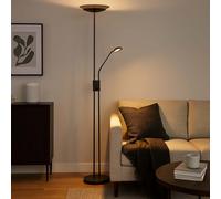 Lampadaire à Vasque Couleurs Fumées Intensité Variable Liseuse Flexo H 178,5cm