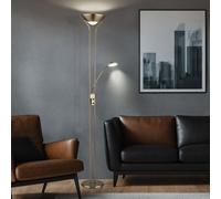 Lampadaire à Vasque de Lecture Dimmable LED Verre Vieux Laiton Spot Réglable