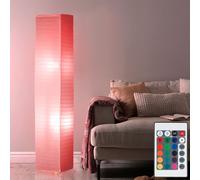 Lampadaire à intensité variable avec télécommande LED Lampadaire papier blanc Lampe de salon, changement de couleur RGB, 2x 7,5W 2x 470lm blanc chaud, LxlxH 25x25x130 cm